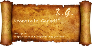 Kronstein Gergő névjegykártya